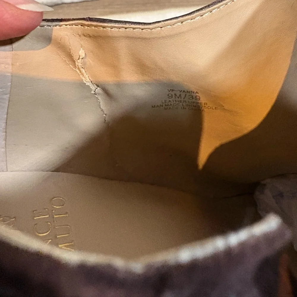 Vince Camuto Vanna Leather & Suede Ankle Boot Size 9 Coffee Bean